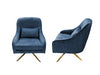 Leisure Swivel Chair 1640 Velvet Navy