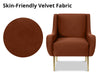 Leisure Chair S49 Velvet Brown Red