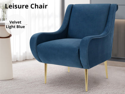 Leisure Chair S49 Velvet Light Blue