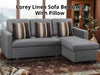 Corey Linen Sofa Bed Grey with Pillow