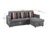 Corey Linen Sofa Bed Grey with Pillow