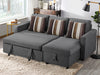 Corey Linen Sofa Bed Grey with Pillow