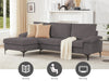 Adriana Sectional Sofa Linen Dark Grey