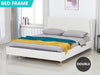 Santos Boucle Double Bed Frame - White