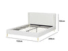 Santos Boucle Double Bed Frame - White