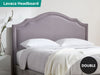 Headboard Double Velvet Light Grey