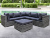 Rimini Lounge Set Dark Grey Wicker