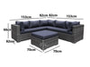 Rimini Lounge Set Dark Grey Wicker