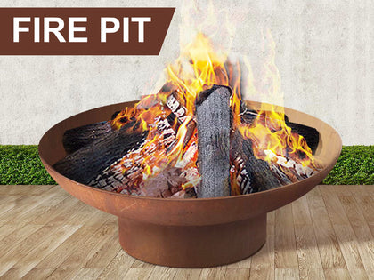 Fire Pit 90*27cm steel rusty