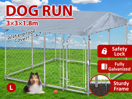 Dog Run with roof 3X3X1.8M