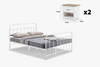 Darcy Bed Frame Queen + Adelle Nightstands x2