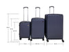 3-piece Front Open Luggage Set - Blue