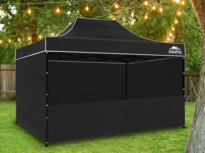 Gazebo C Silver coated roof 3x4.5M Black