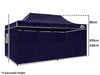 Gazebo Silver coated roof 3x6m Navy