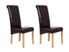 Giesle PU Dining Chair x2 Dark Brown