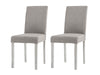 Linen Dining Chair x2 Grey+White