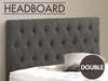 Rakel Headboard Double Fabric Grey