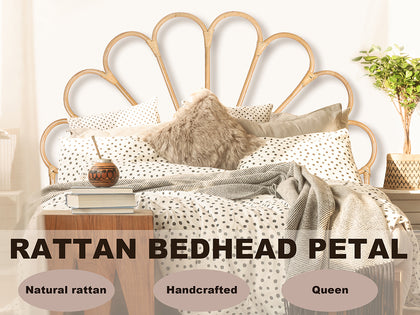 Rattan Headboard Petal - Queen