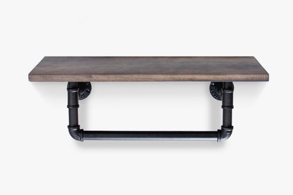 Pipe Shelf 1-Tier With Towel Rack