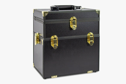 Makeup Case Gold & Black With Drawer