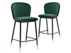 Bar Stool Velvet Covered Green X 2