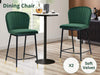 Bar Stool Velvet Covered Green X 2