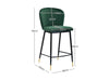 Bar Stool Velvet Covered Green X 2