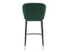 Bar Stool Velvet Covered Green X 2