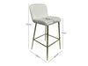 Bar Stool Velvet Covered White X 2