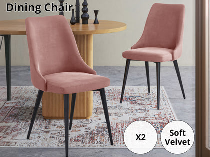 Dining Chair HCD Velvet Deep Blush X2