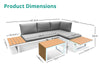 Polyvalent Outdoor Lounge Set White Aluminium frame