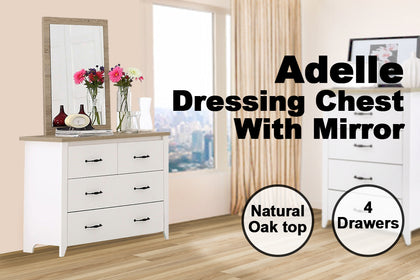 Adelle Dressing Chest With Mirror 1m