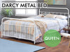 Darcy Queen Bed Frame - Metal White