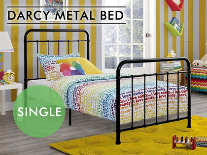 DS Darcy Single Bed Frame - Metal Black