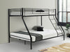 Triple Bunk Bed Black 36cm top guardrail