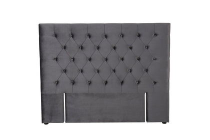 Rakel Headboard Double Velvet Grey