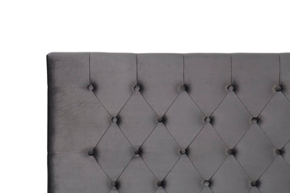 Rakel Headboard Double Velvet Grey