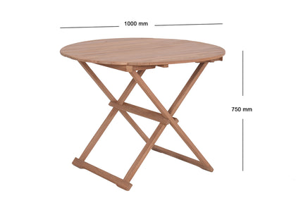 Teak wood Round Folding Table 1M