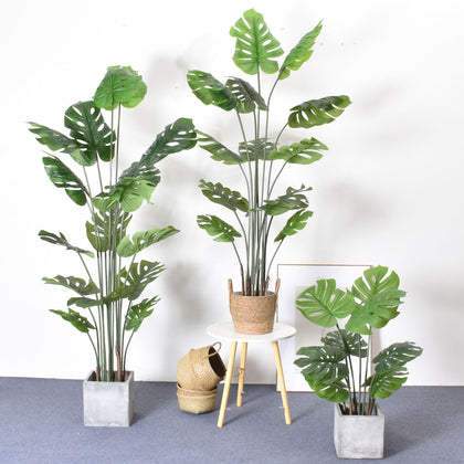 DS BS Artificial Plastic Tropical Palm Tree Monstera-150CM