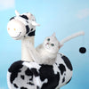 DS BS Cat Tree Tunnel Play Tree House-Cow