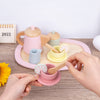 DS BS 12 Pcs Wooden Tea Cup Saucers Spoons Tray Set