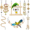 DS BS 8 Pieces Parrots Chewing Natural Wood Toy Set