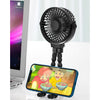 DS BS USB Rechargeable Flexible Tripod Baby Stroller Fan-Black