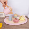 DS BS 12 Pcs Wooden Tea Cup Saucers Spoons Tray Set