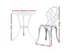 Ornato Bistro Set Cast Alum. White