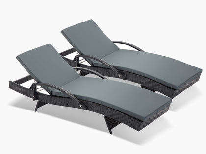 Sun Lounger with Armrest X2