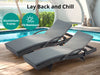 Sun Lounger with Armrest X2