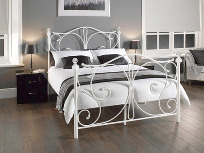 Elizabeth Double Bed White with Mem23