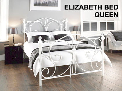 Elizabeth Queen Bed Frame - White