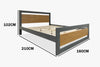 ALEXIS QUEEN BED FRAME - WALNUT